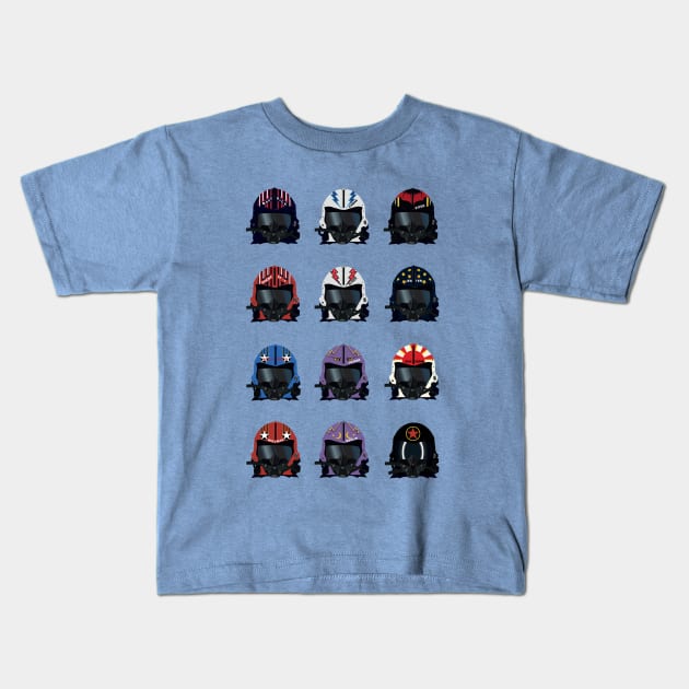 Top Gun helmets Kids T-Shirt by Chevsy